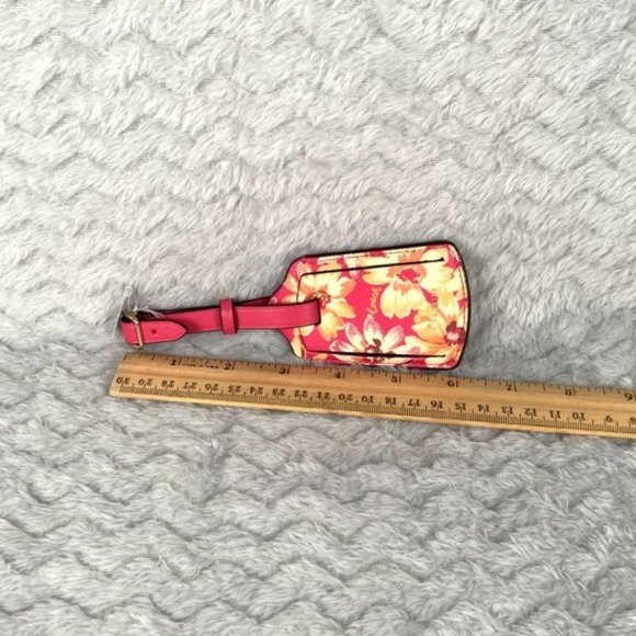 NWT Coach 4114 Luggage Tag in Vintage Daisy Script Print - Picture 4 of 5